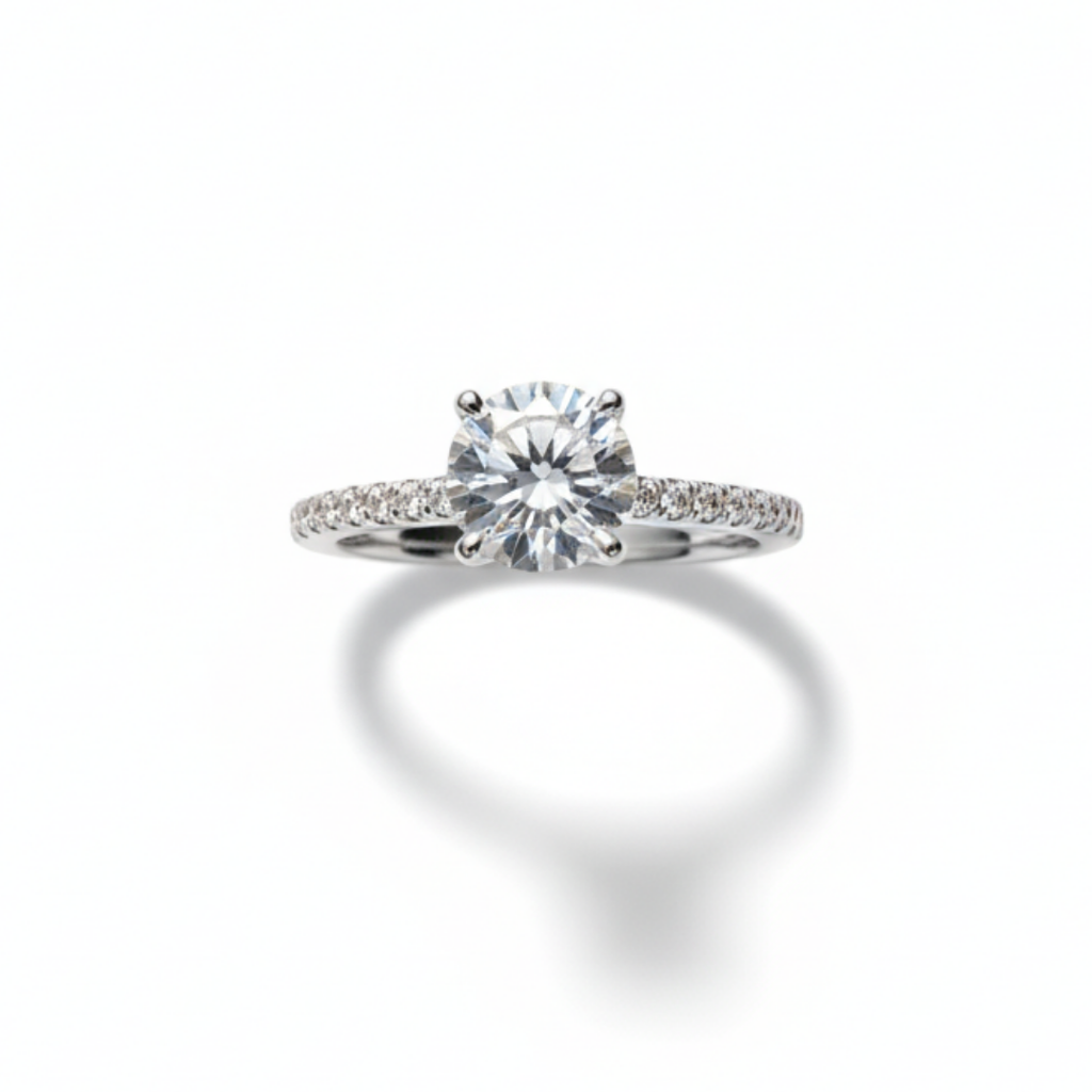 Linear Pave Zircon Ring