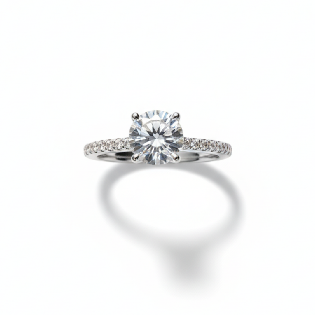 Linear Pave Zircon Ring