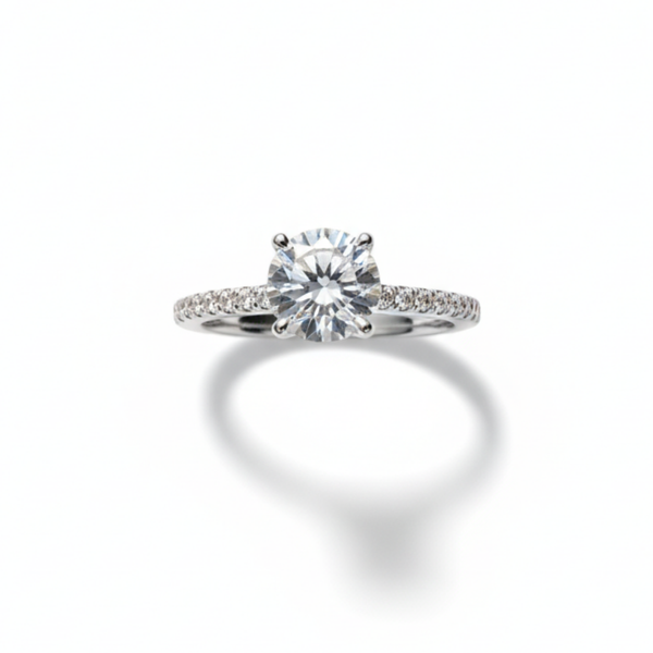 Linear Pave Zircon Ring