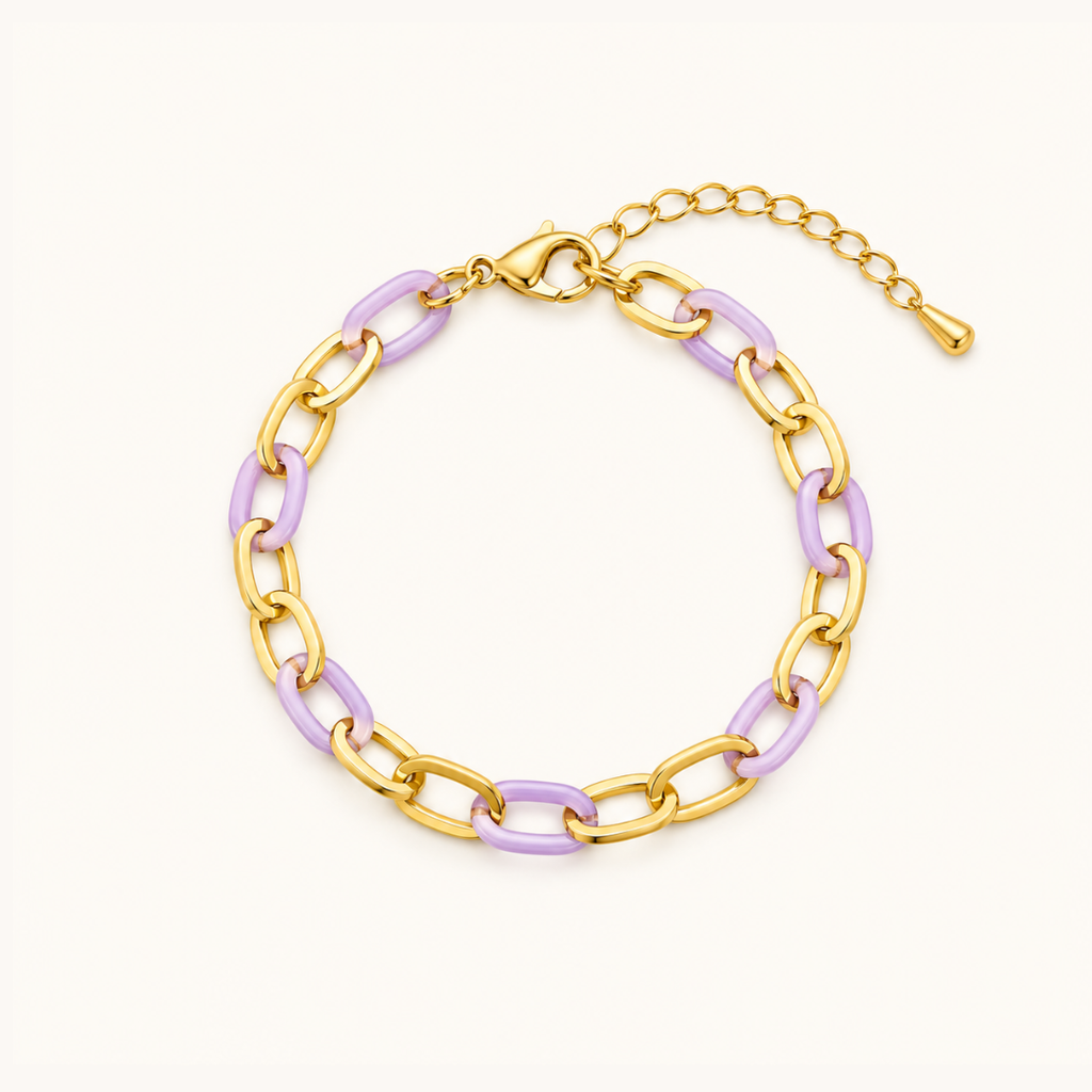 Pastel Link Bracelet - 18k Gold (Demi Fine)