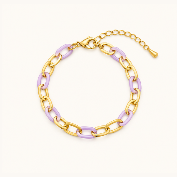 Pastel Link Bracelet - 18k Gold (Demi Fine)