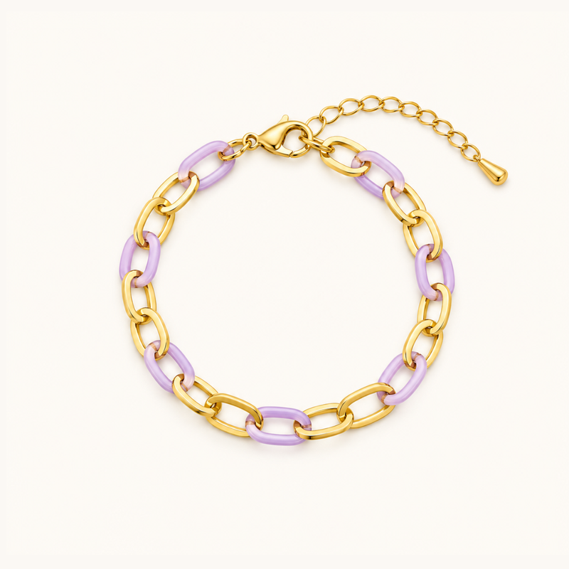 Pastel Link Bracelet - 18k Gold (Demi Fine)