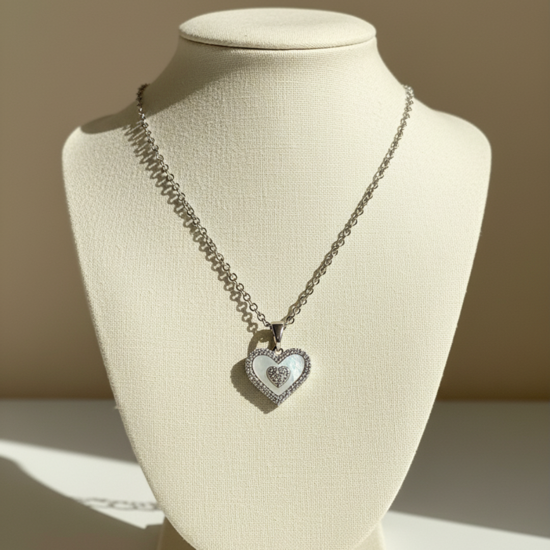 Heart of Glimmer Zircon Necklace