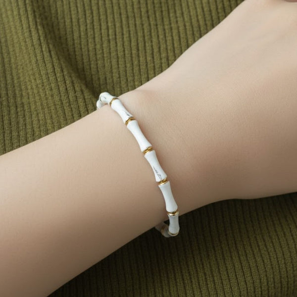 Ivory Bamboo Kada - 18k Gold (Demi Fine)