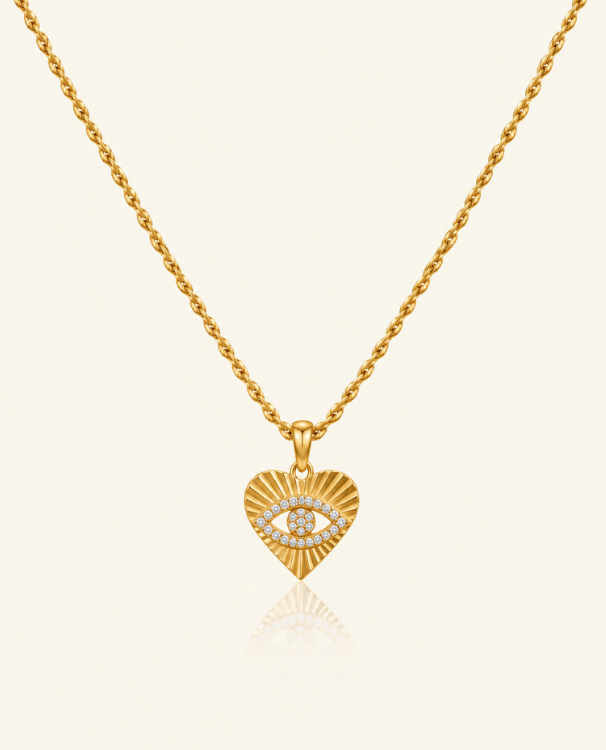 Evil Heart Necklace - 18K Gold (Demi Fine)