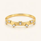 Floating Gem Kada - 18k Gold ( Demi Fine )