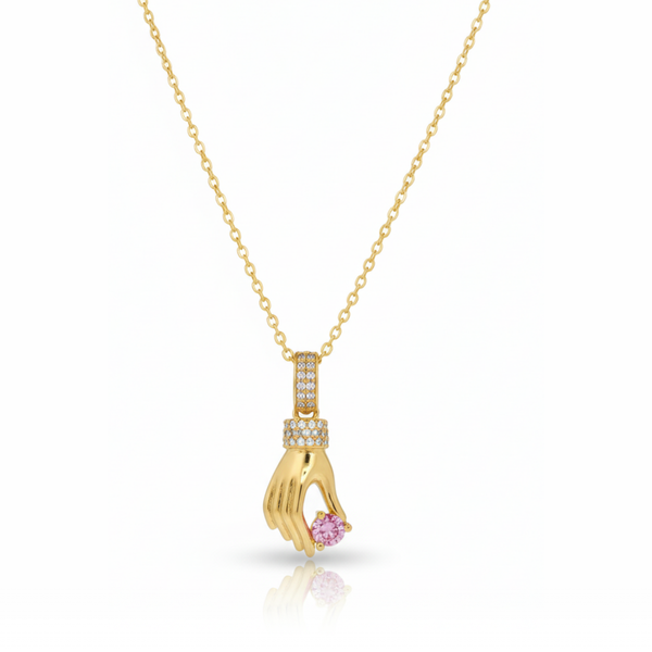 Ava Pink Zircon Diamond Necklace