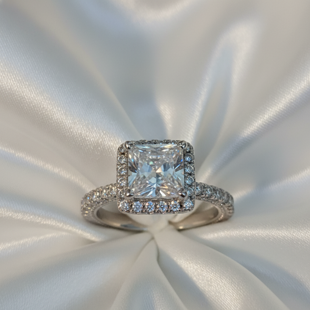 Square-Cut Zircon Vintage Ring