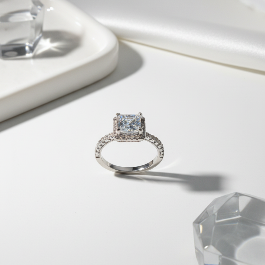 Square-Cut Zircon Vintage Ring