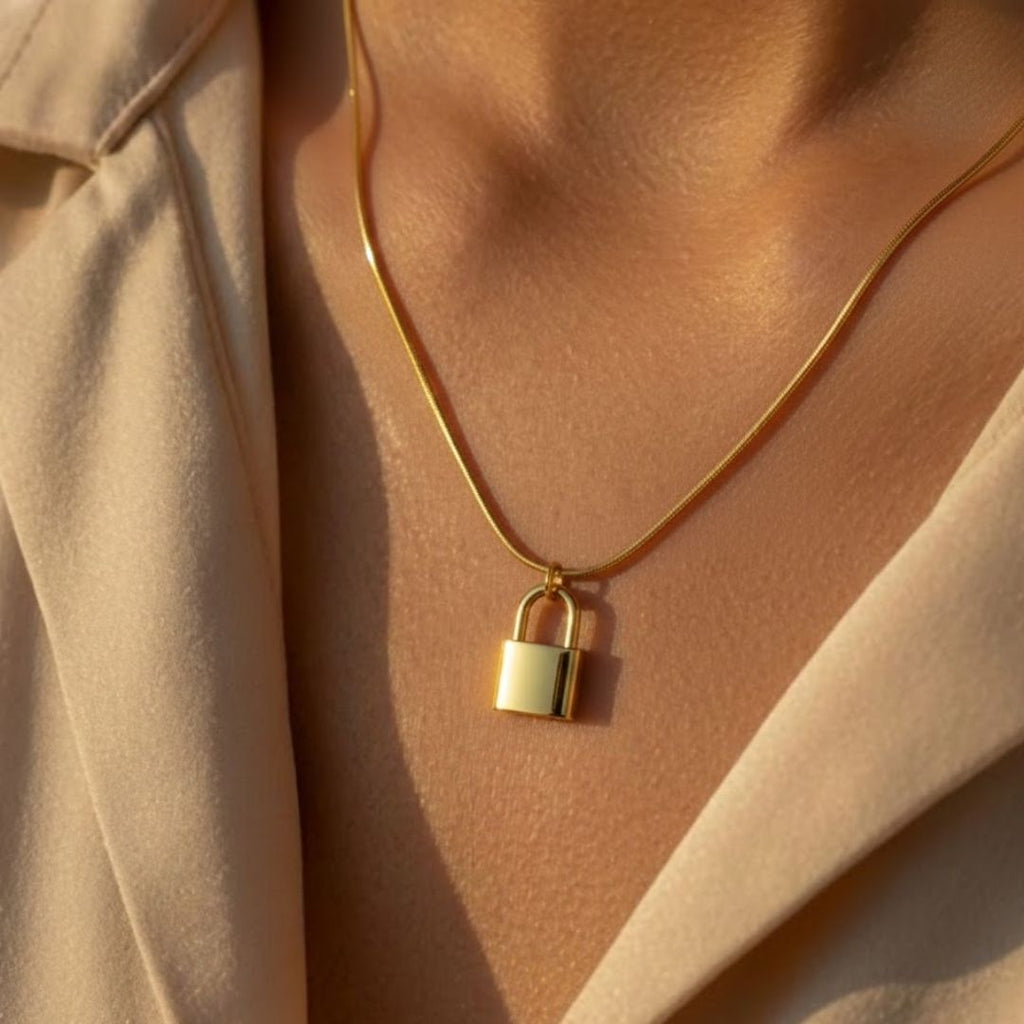 Vintage Lock Charm Necklace
