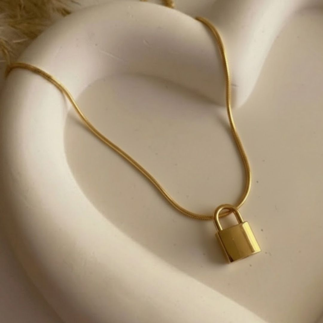 Vintage Lock Charm Necklace