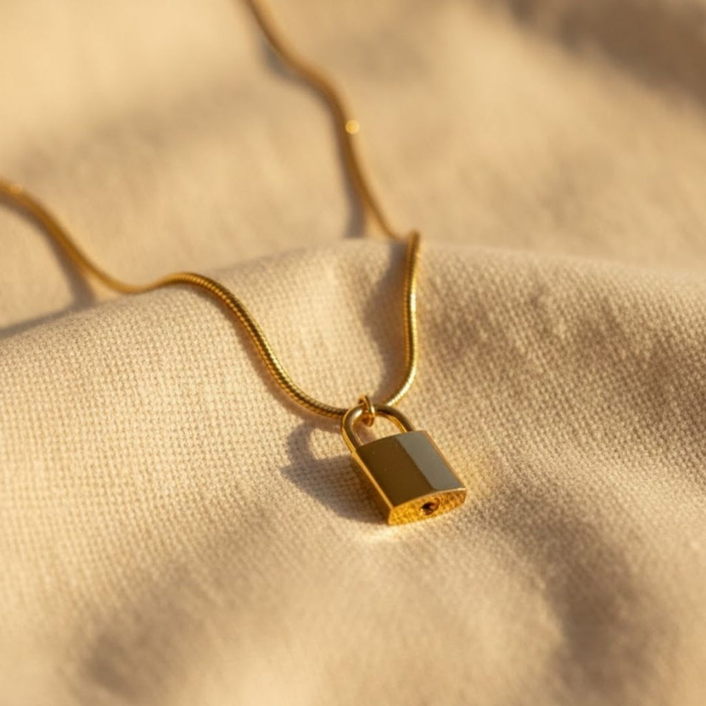 Vintage Lock Charm Necklace