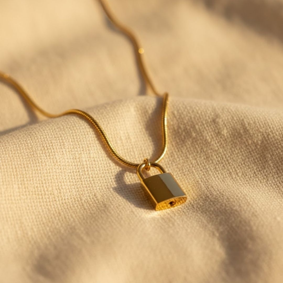 Vintage Lock Charm Necklace