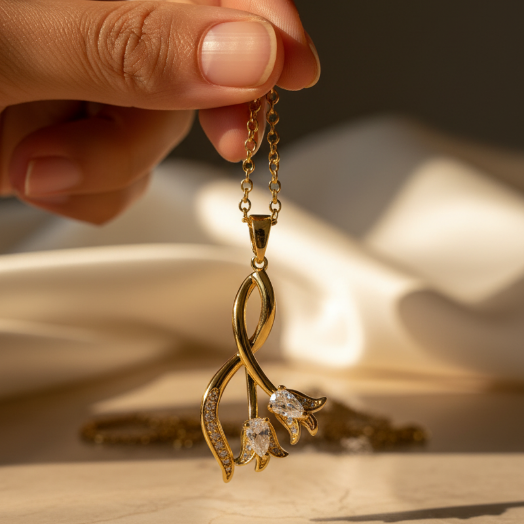 Tulip Style Zircon Diamond Necklace