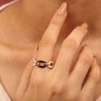 Monochrome Link Ring - 18k Gold (Demi Fine)