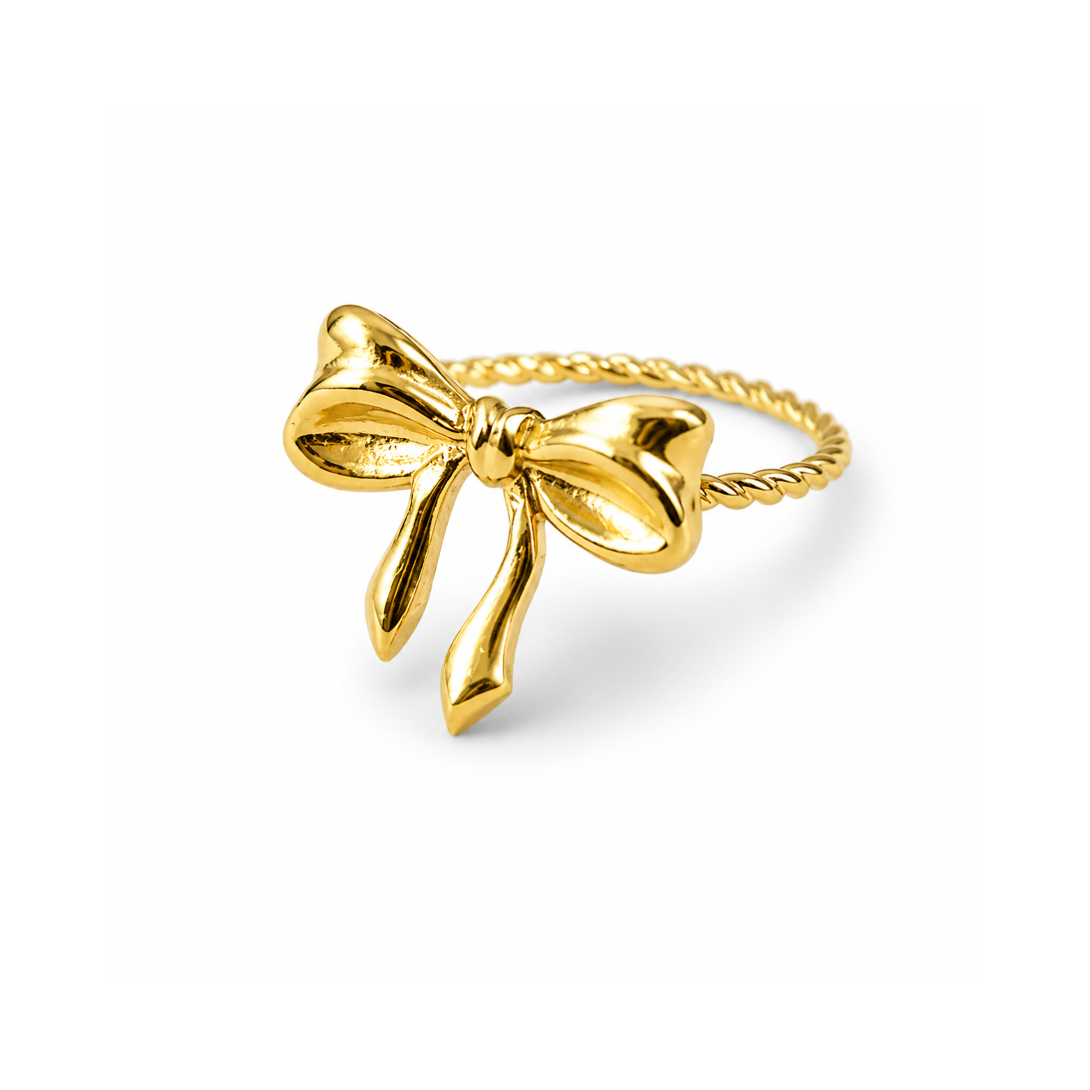 Gilded Bow Ribbon Ring