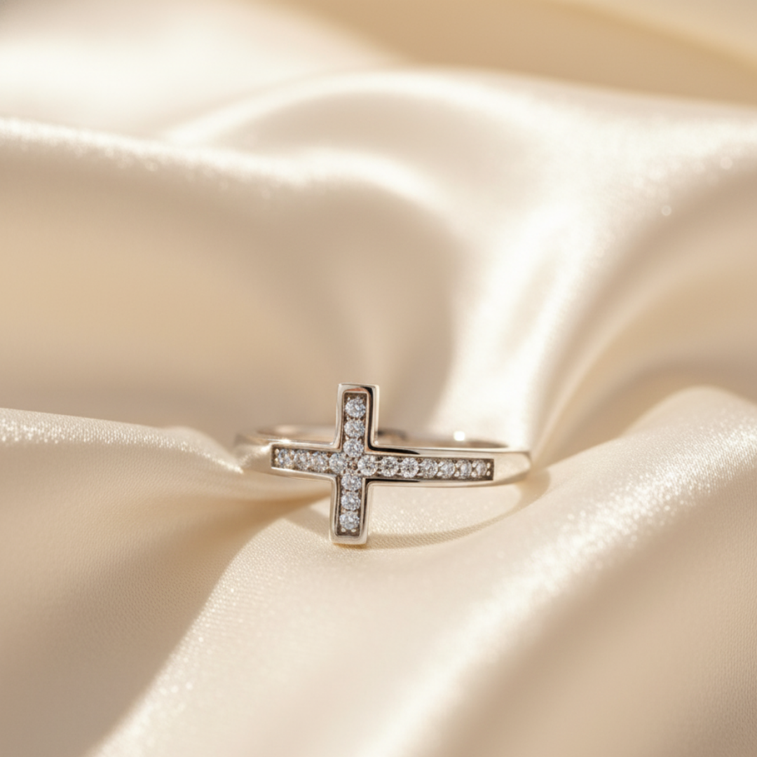 Pave Zircon Cross Ring