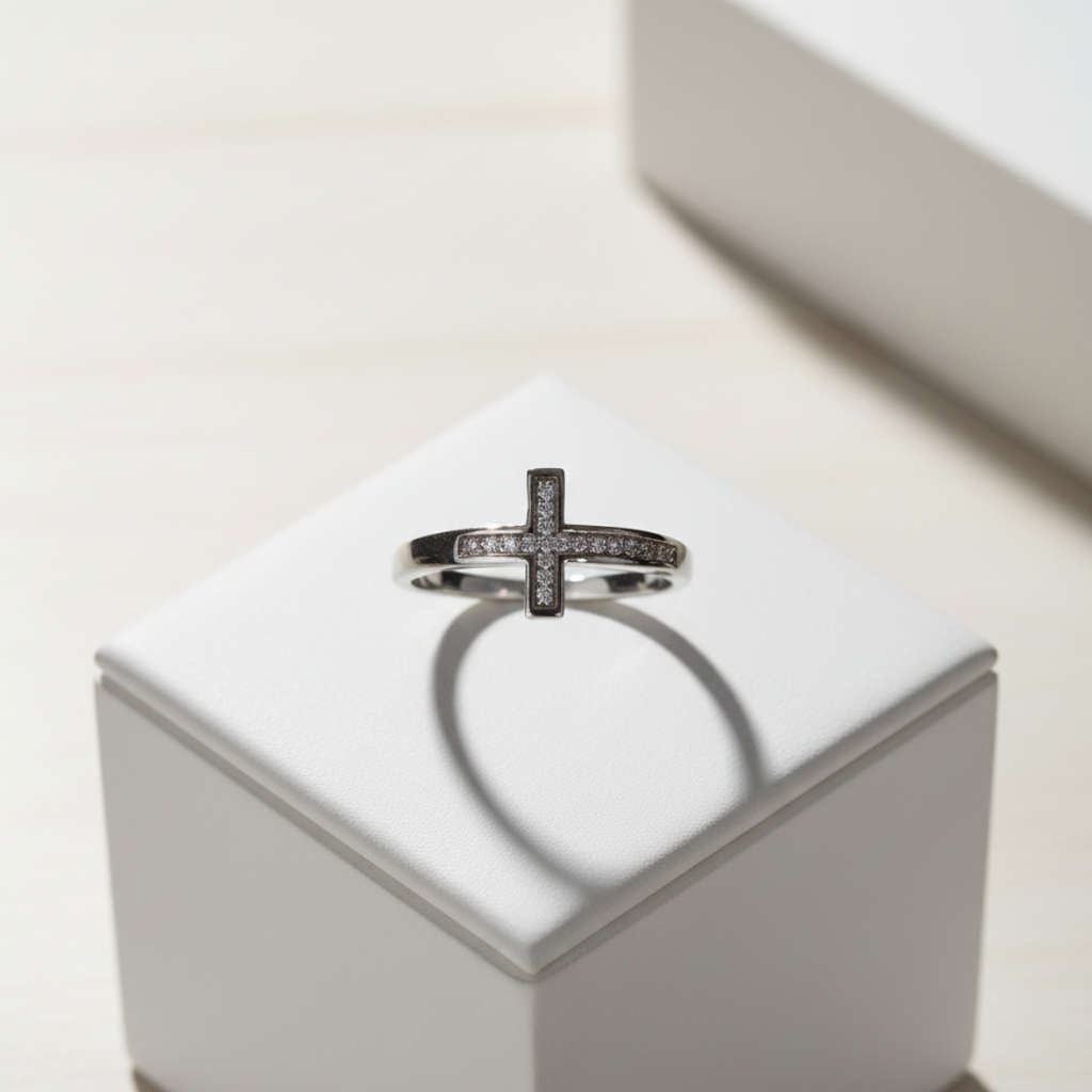 Pave Zircon Cross Ring