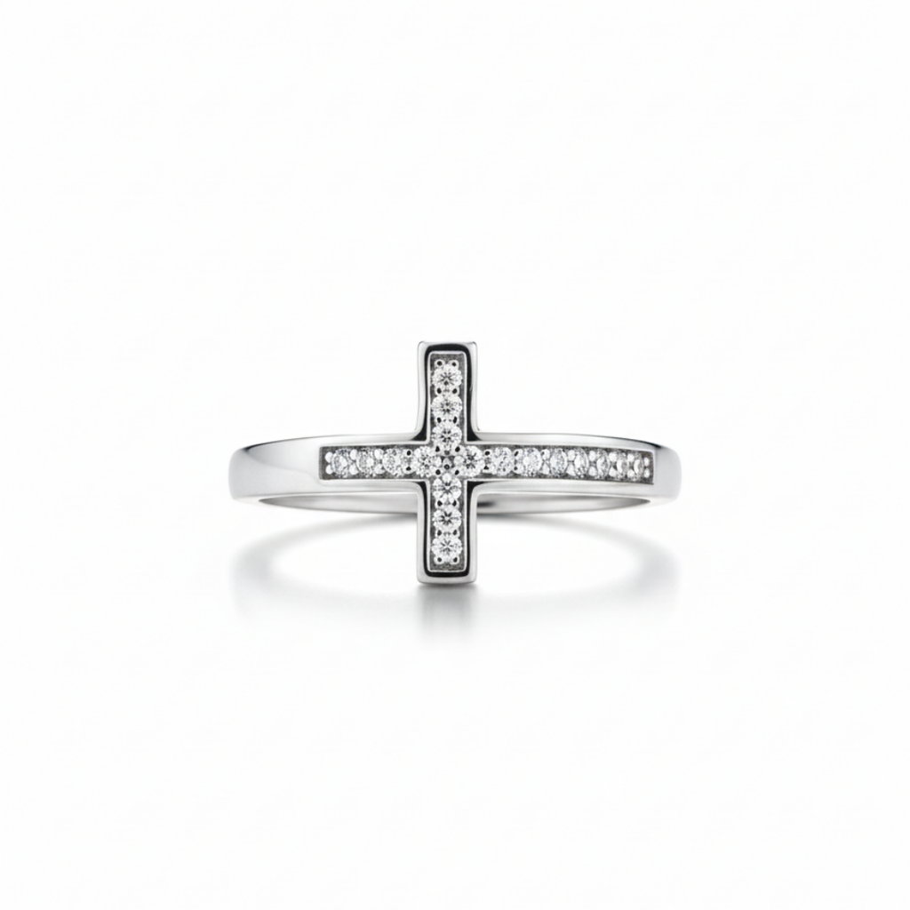 Pave Zircon Cross Ring