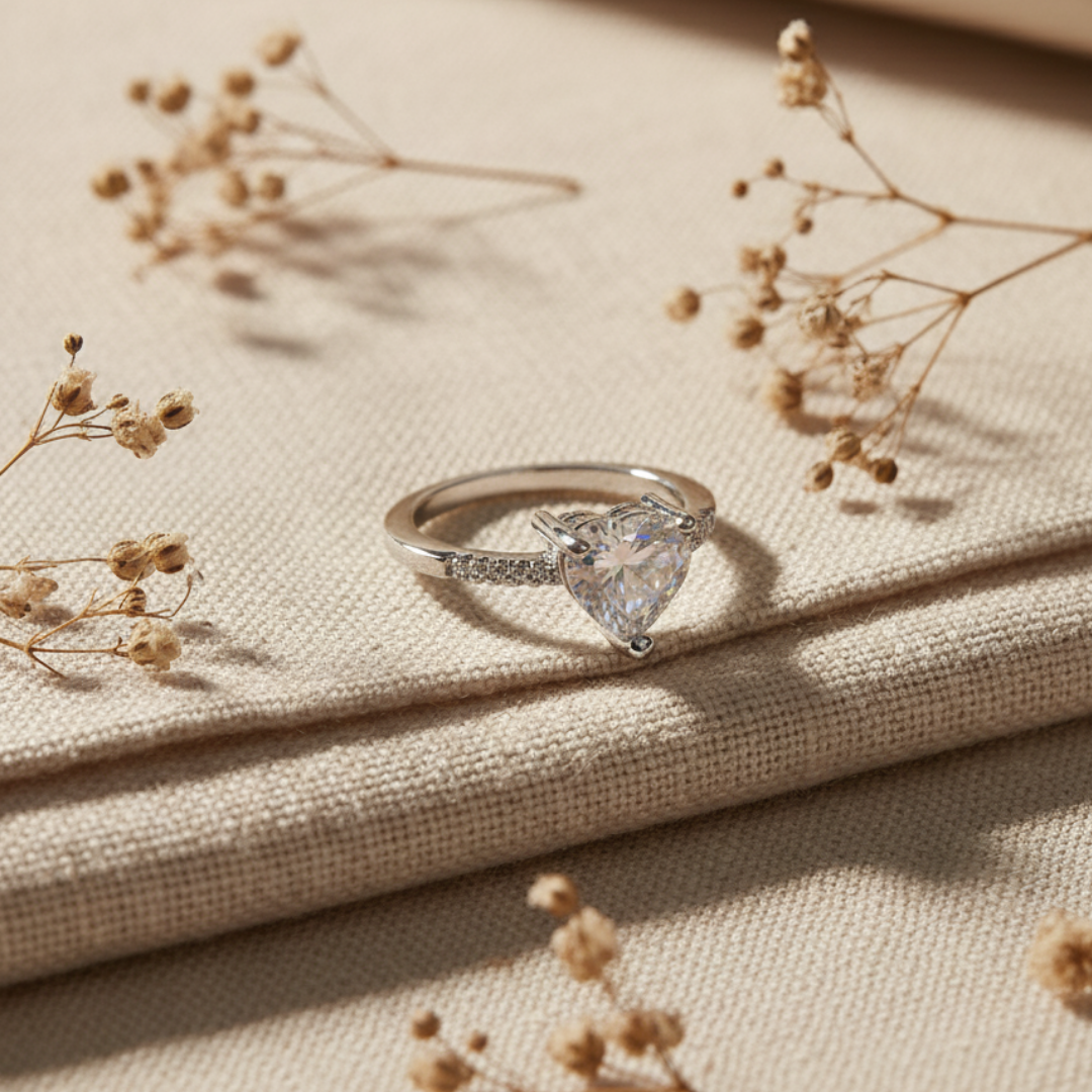 Heart-Shaped Zircon Ring
