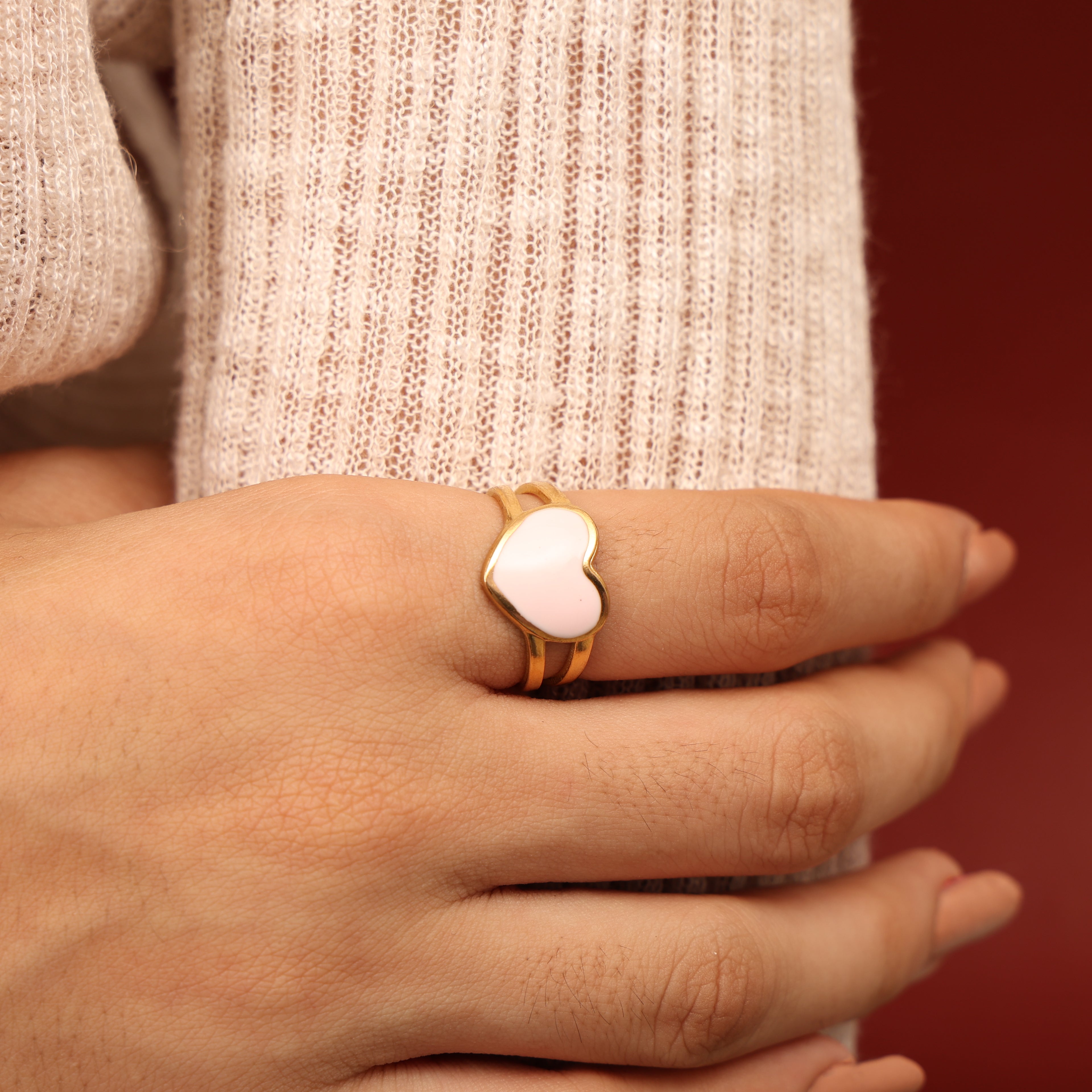 Pastel Heart Charm Ring