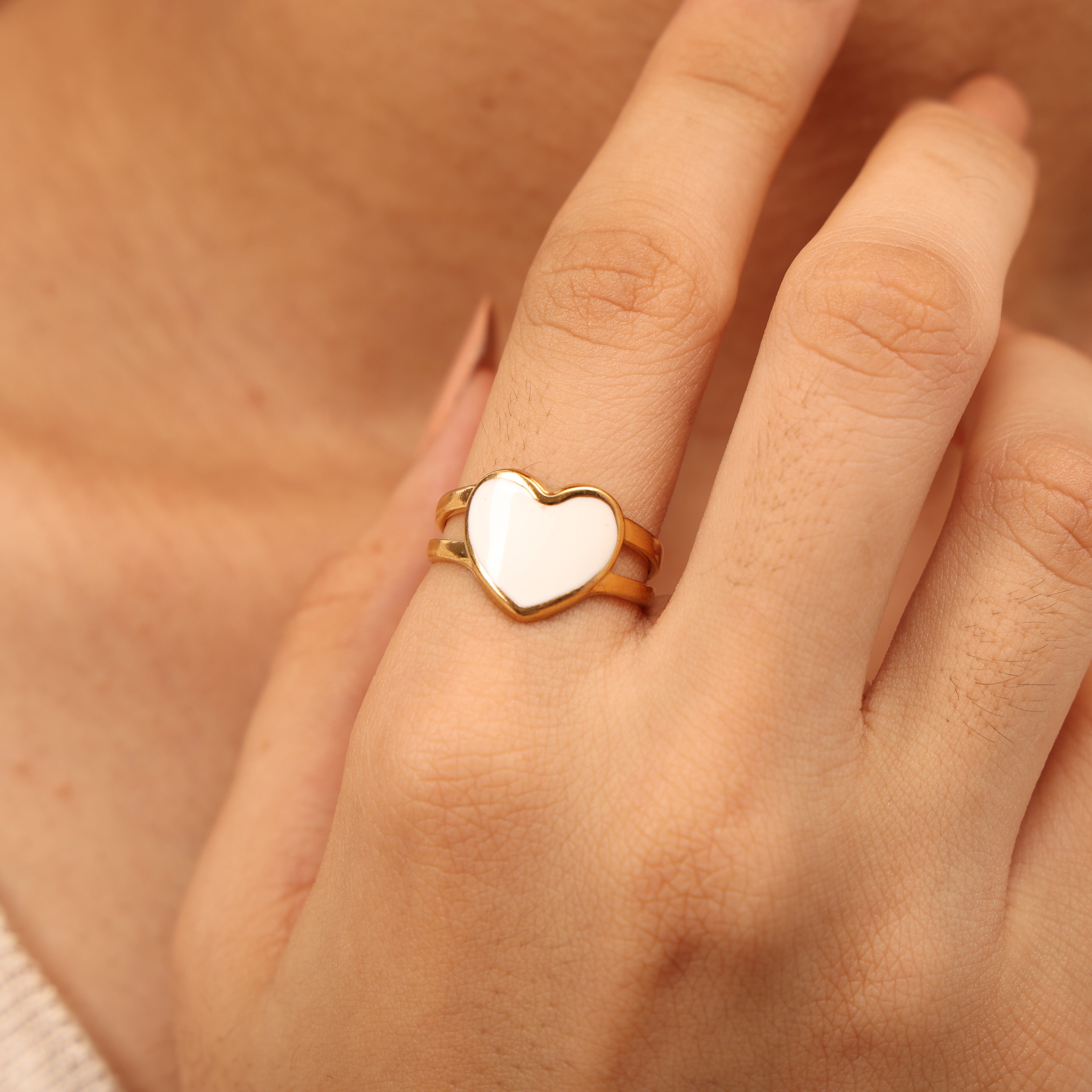 Pastel Heart Charm Ring