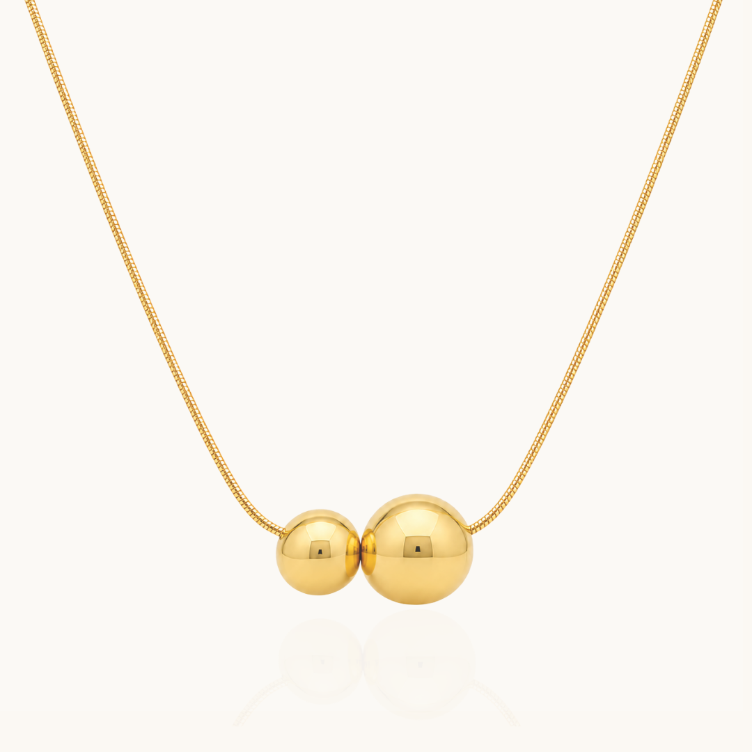 Twin glow Necklace - 18K Gold ( Demi Fine )