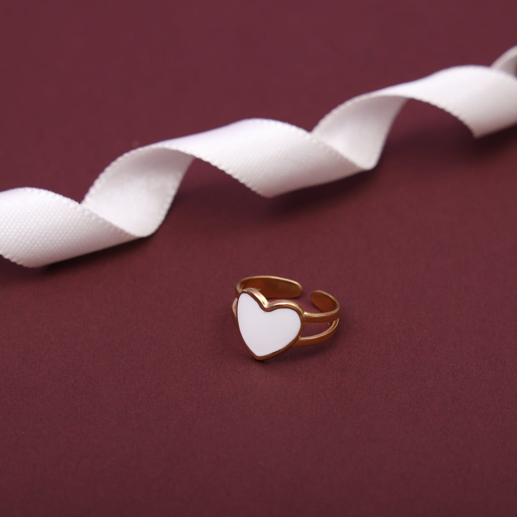 Pastel Heart Charm Ring