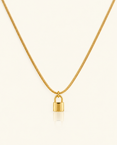 Golden Lock Necklace - 18k Gold (Demi Fine)