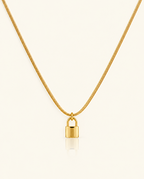 Golden Lock Necklace - 18k Gold (Demi Fine)