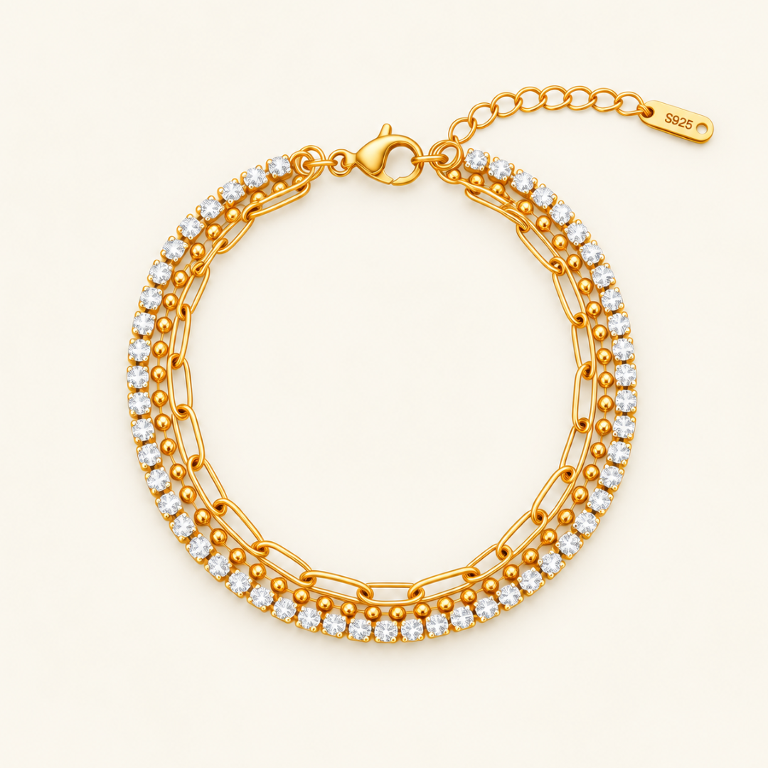 Double Drip Bracelet - 18k Gold ( Demi Fine )