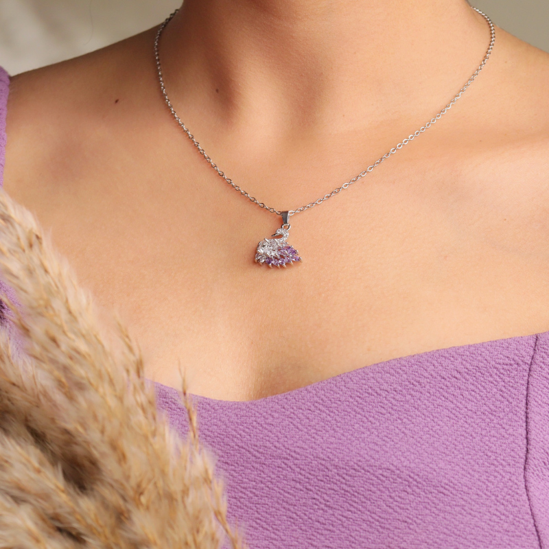 Amethyst Swan Necklace
