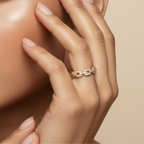 Diamond Chain Ring - 18k Gold (Demi Fine)