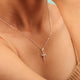 Zircon Faith Cross Pendant Necklace