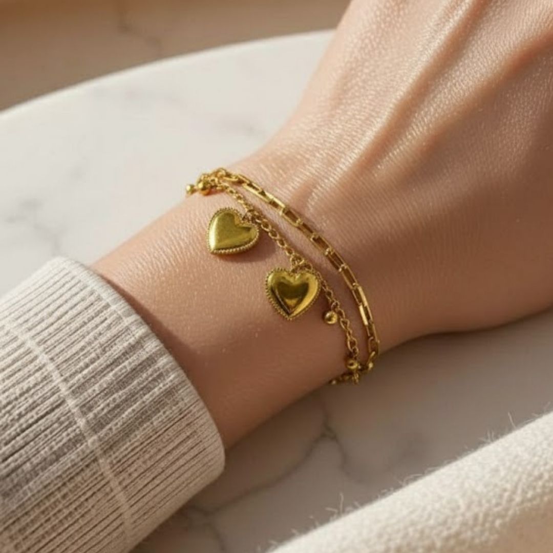 Double Layered Heart Bracelet