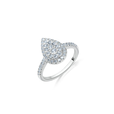 Tear Drop Cluster Ring