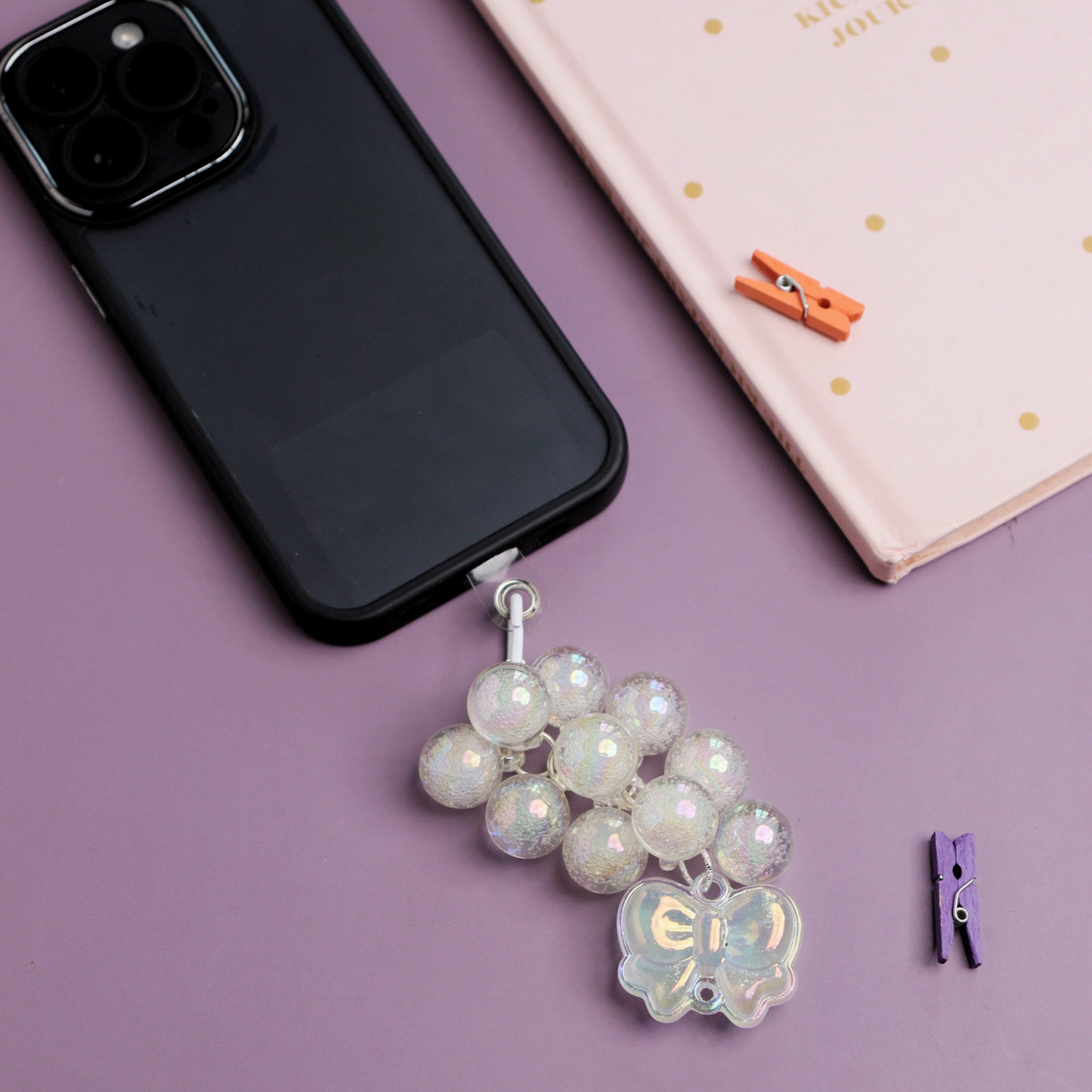 White Crystal Clear Magic Mobile Charm