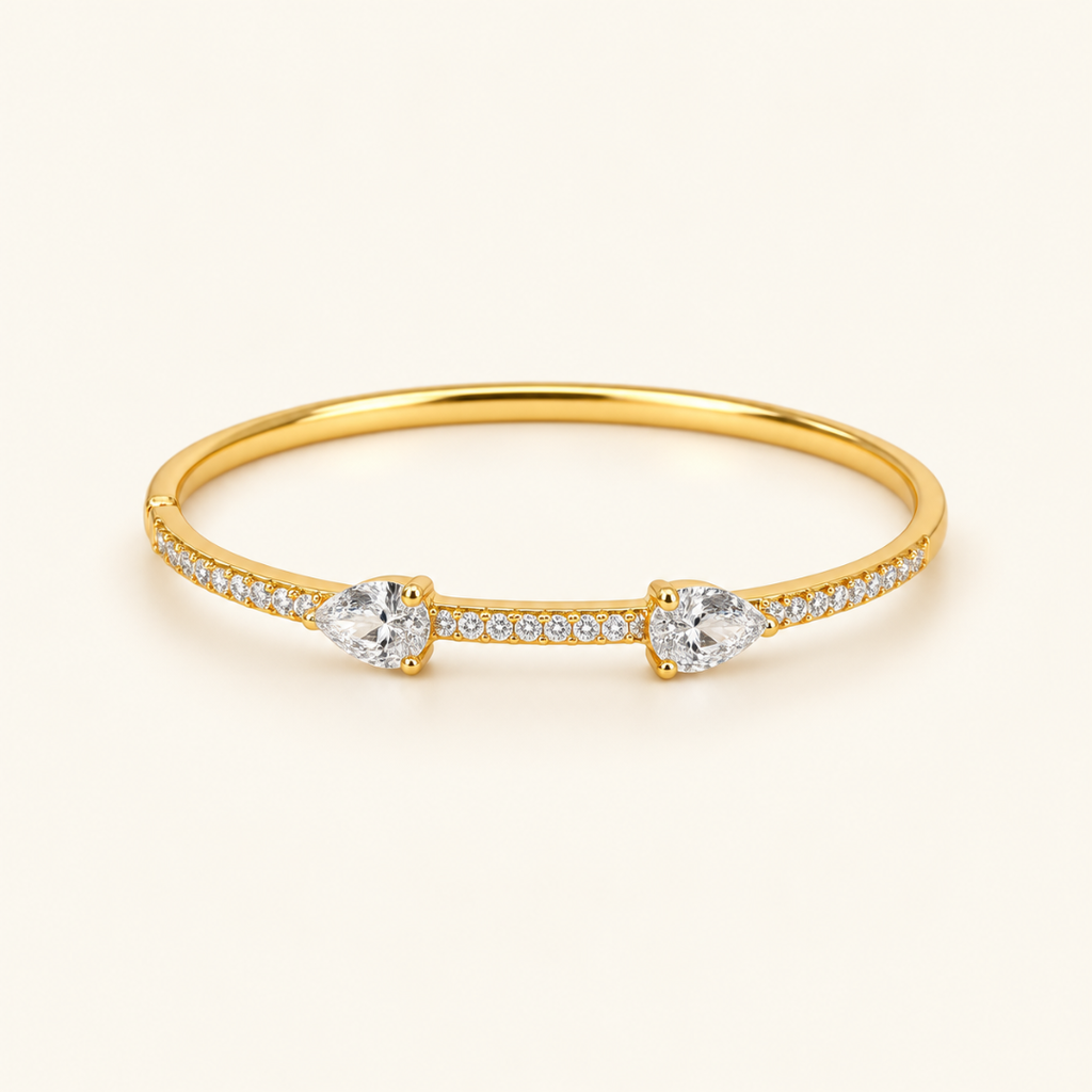 Twin Spark Kada - 18k Gold ( Demi Fine )