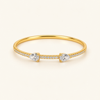 Twin Spark Kada - 18k Gold ( Demi Fine )
