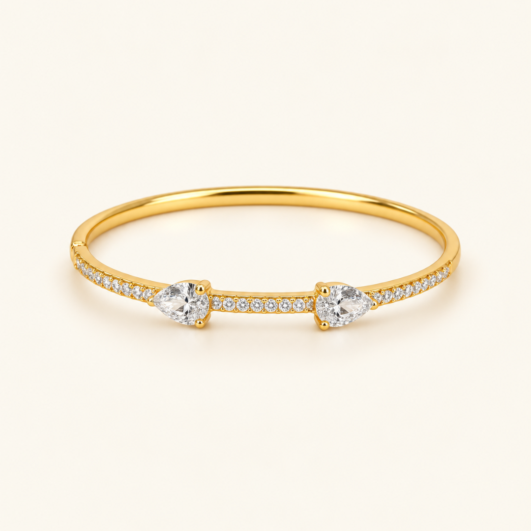 Twin Spark Kada - 18k Gold ( Demi Fine )