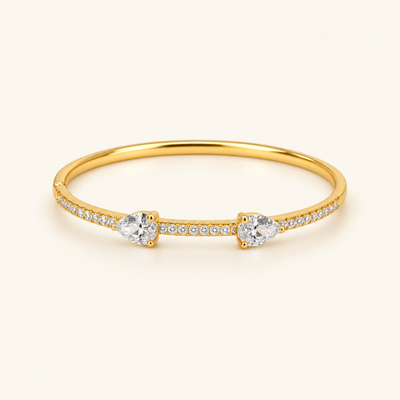 Twin Spark Kada - 18k Gold ( Demi Fine )