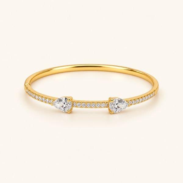 Twin Spark Kada - 18k Gold ( Demi Fine )