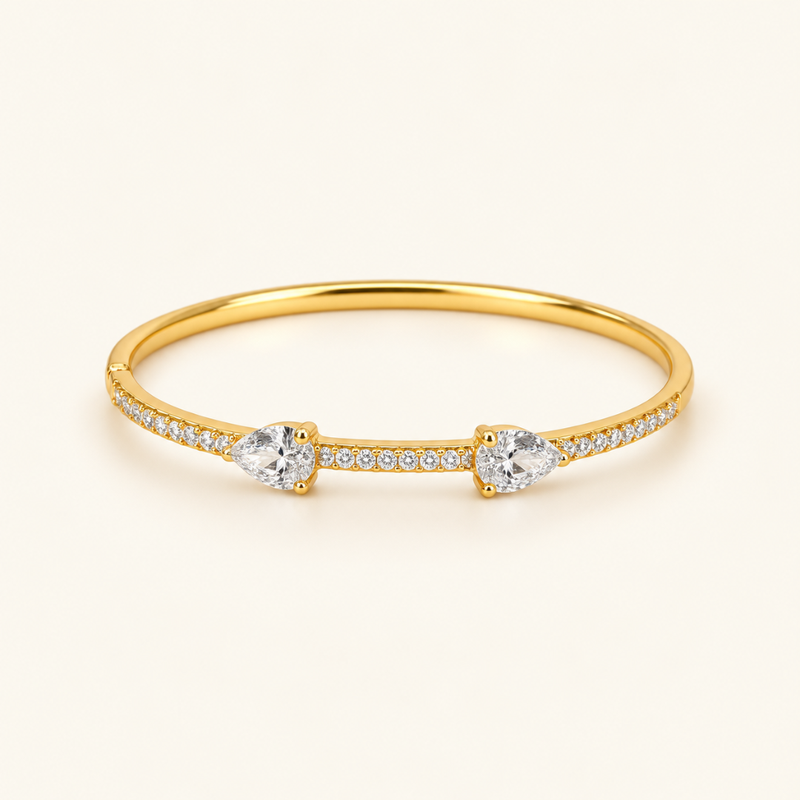 Twin Spark Kada - 18k Gold ( Demi Fine )