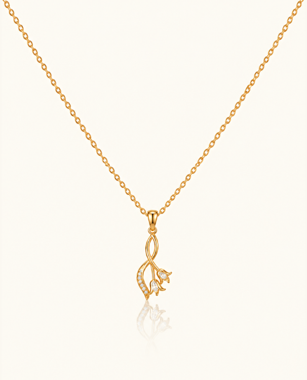 Tulip Grace Necklace - 18K Gold (Demi Fine)