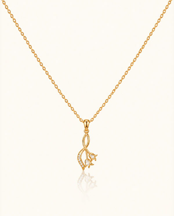 Tulip Grace Necklace - 18K Gold (Demi Fine)