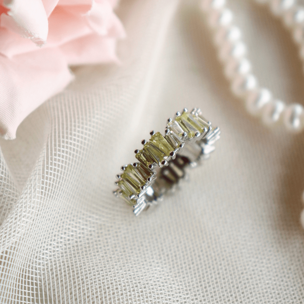 Yellow Zircon Baguette Eternity Ring