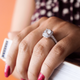 Cushion Halo Zircon Ring