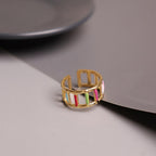 Color Grid Ring - 18k Gold (Demi Fine)
