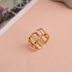 Color Grid Ring - 18k Gold (Demi Fine)