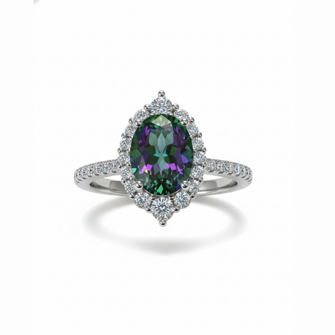 Mystic Oval Zircon Ring